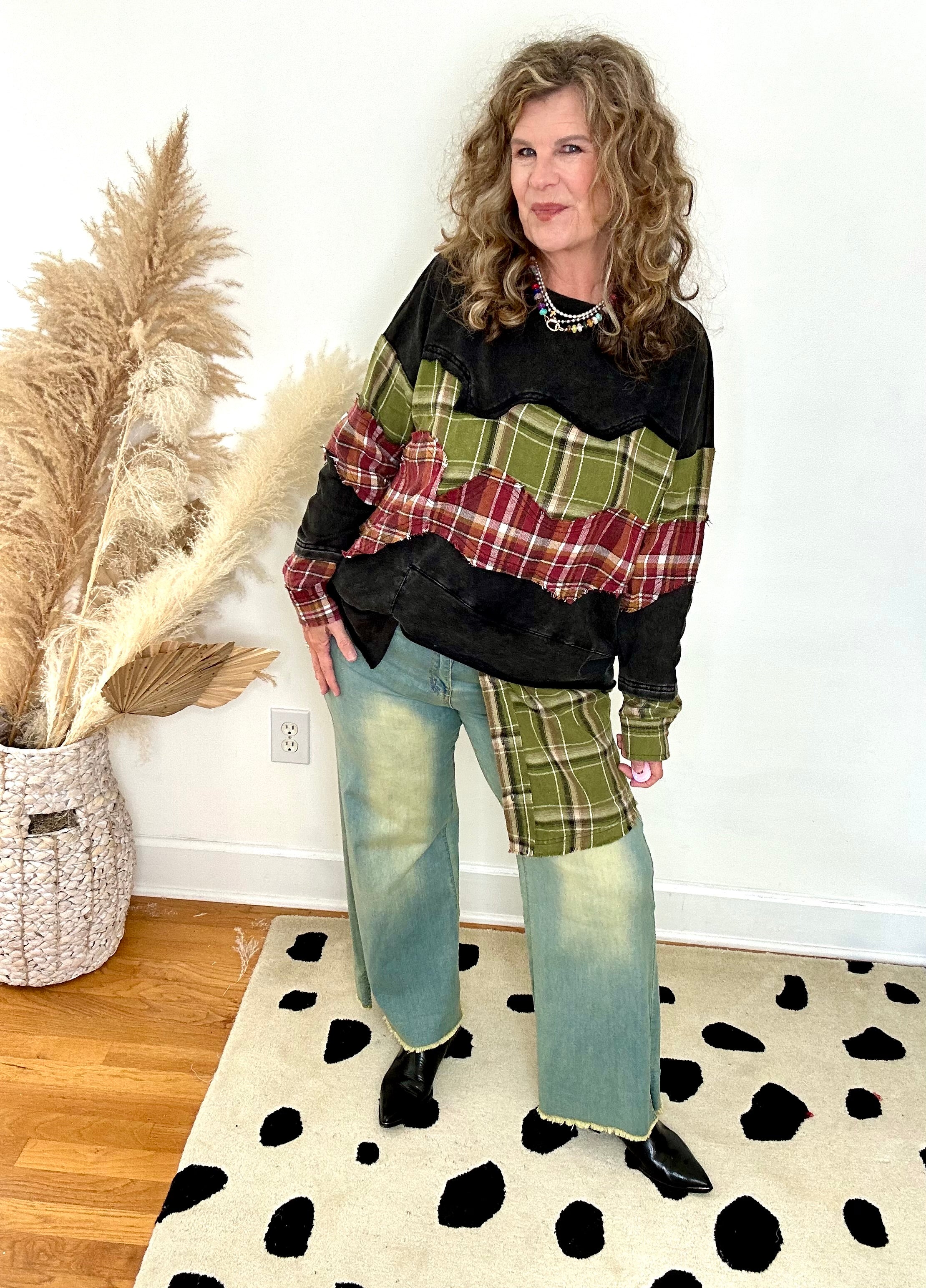 EXPRESS YOURSELF PLAID TUNIC