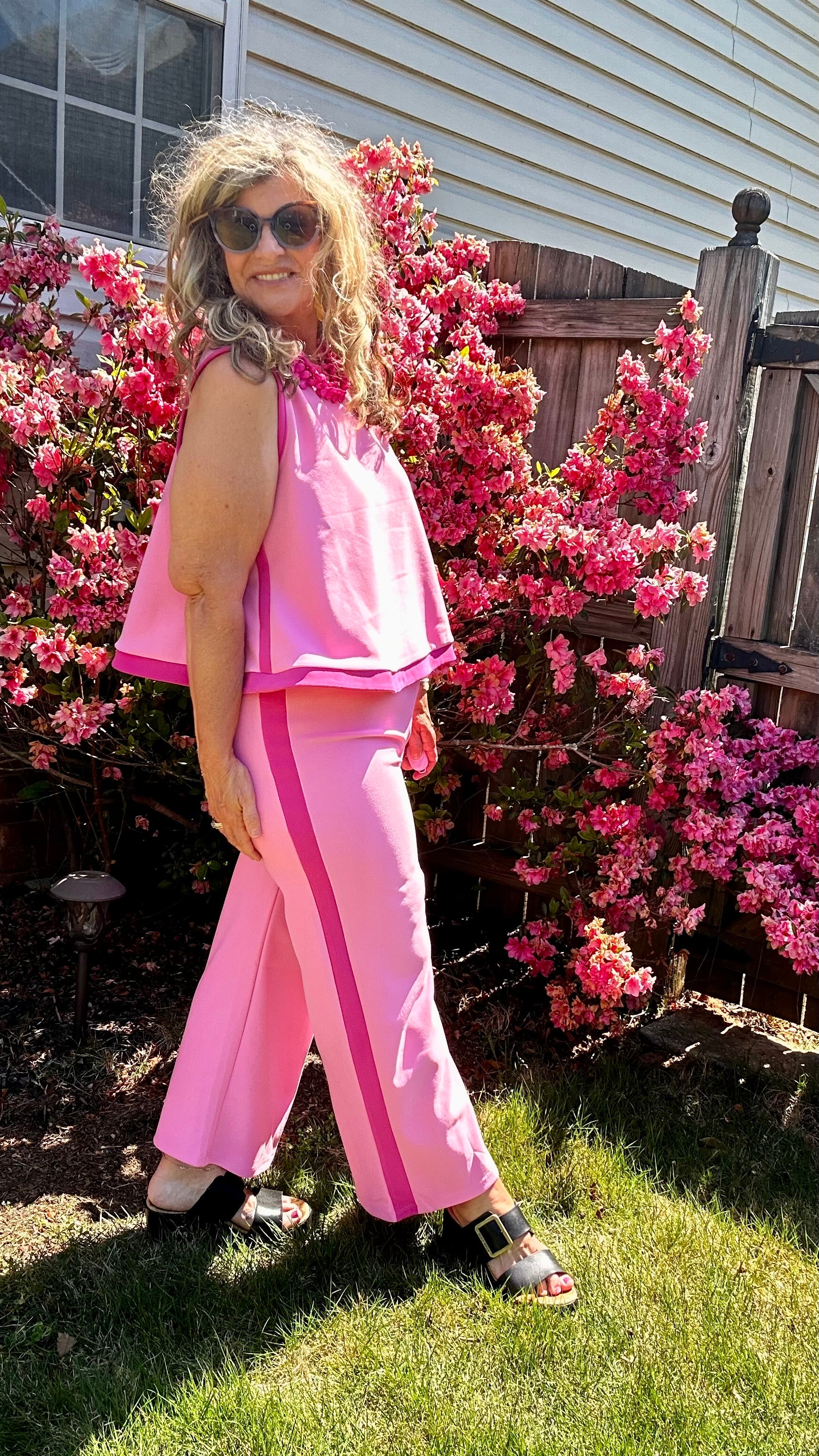 PINK SLEEVELESS SWING TOP SET