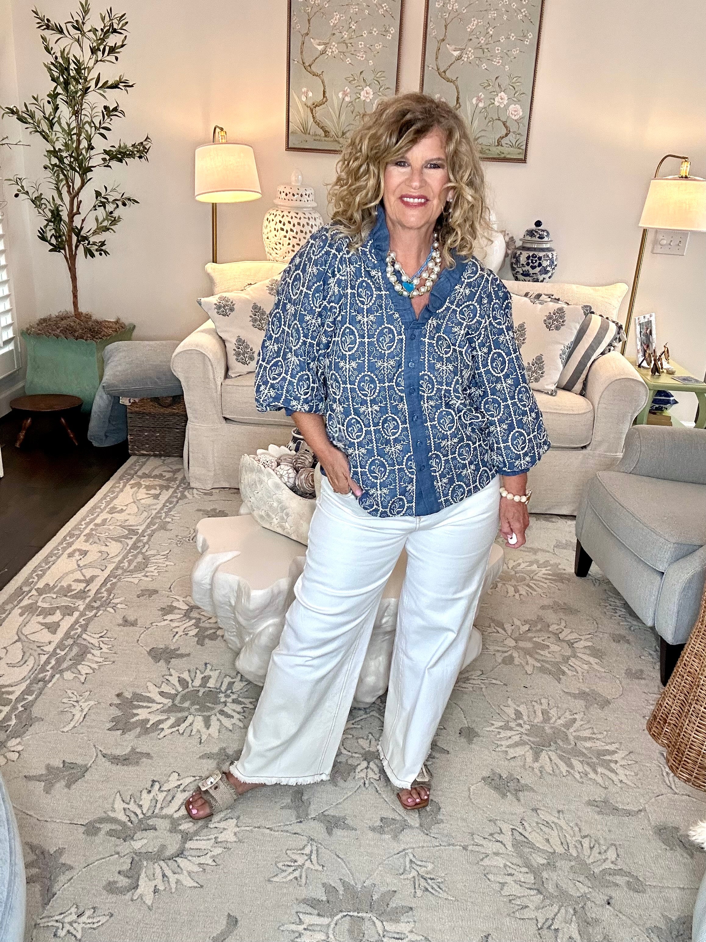 DUSTY DITSY EMBROIDERED BLOUSE