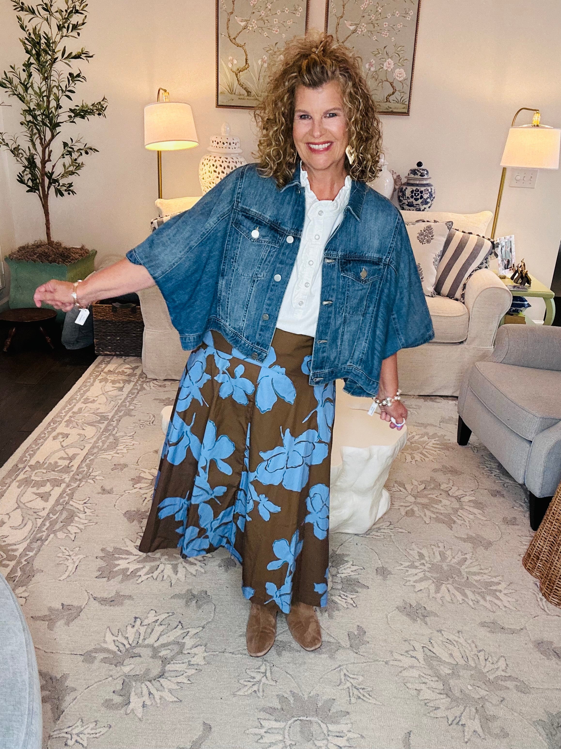 DENIM CAPE JACKET