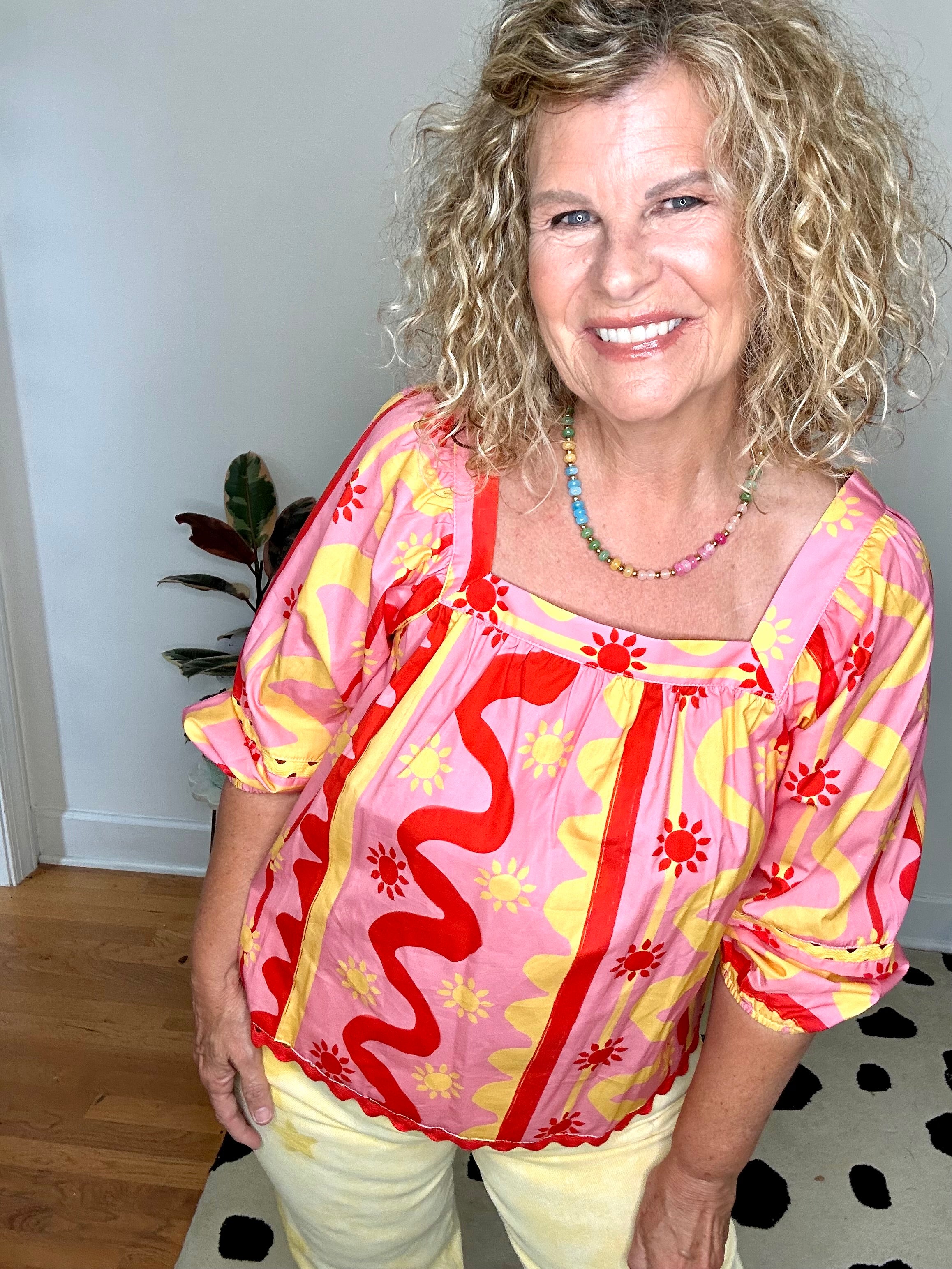 HEAT WAVE PATTERN BLOUSE