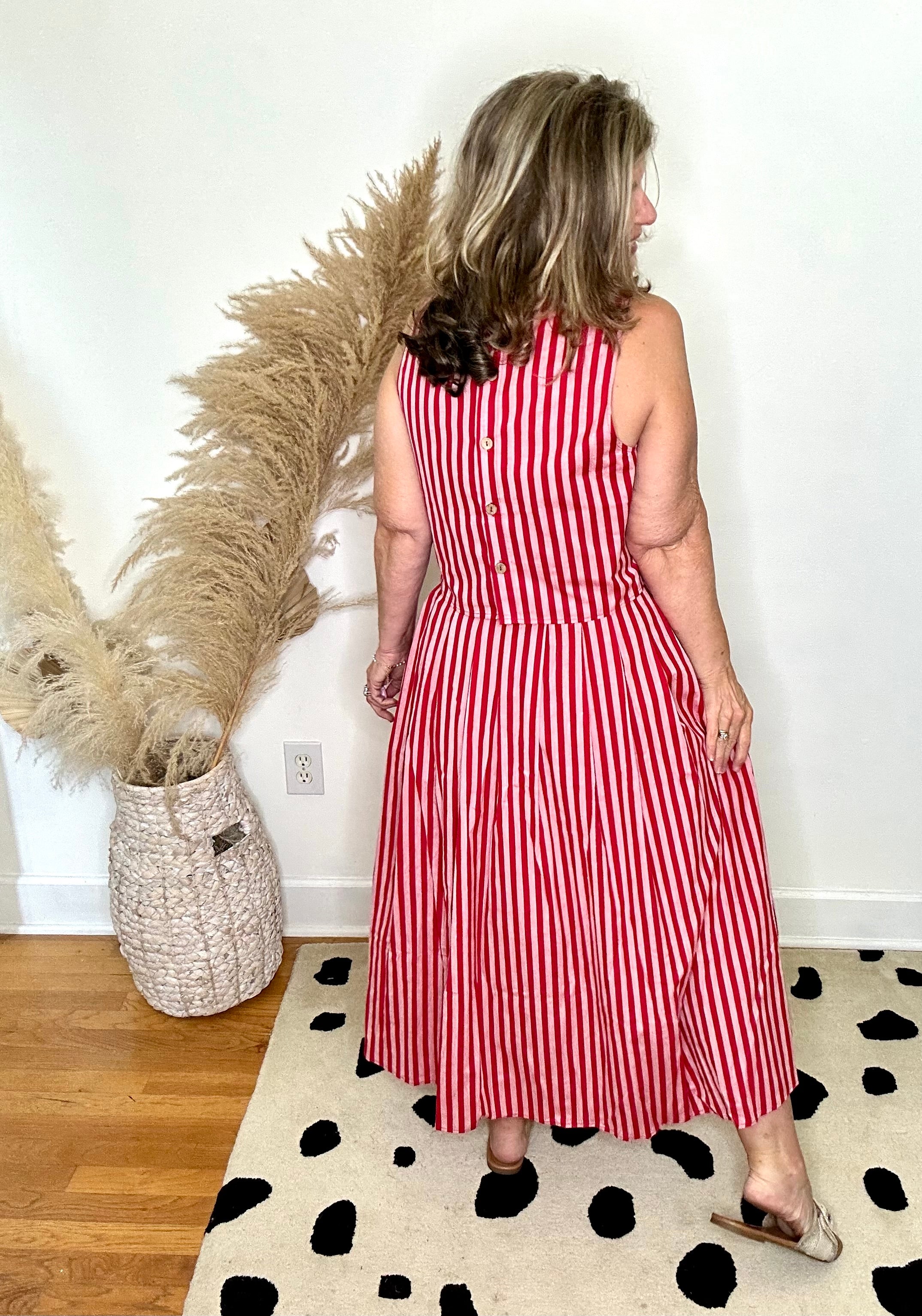 MAY FLOWERS STRIPE SKIRT