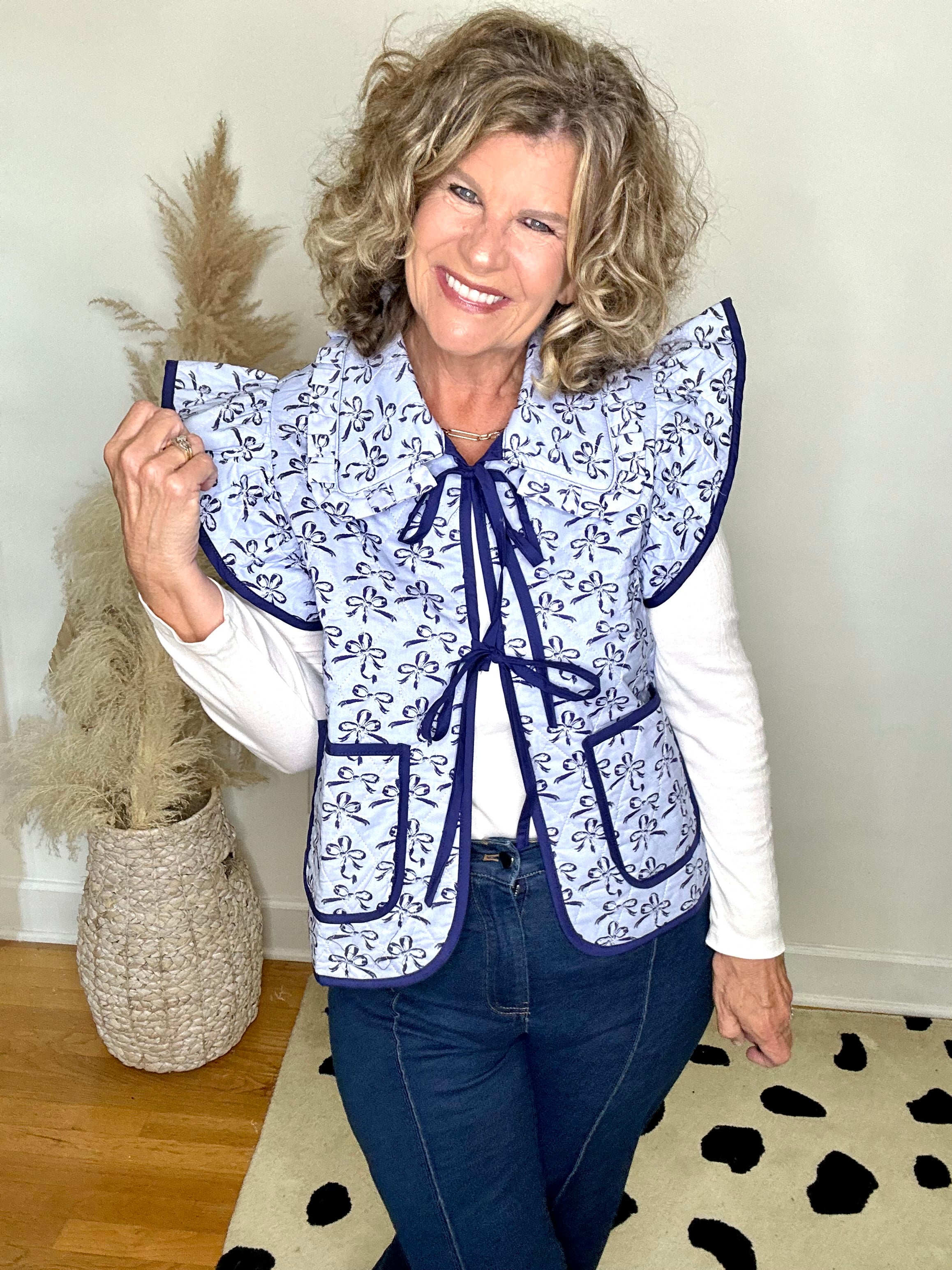 QUILTED BOW VEST