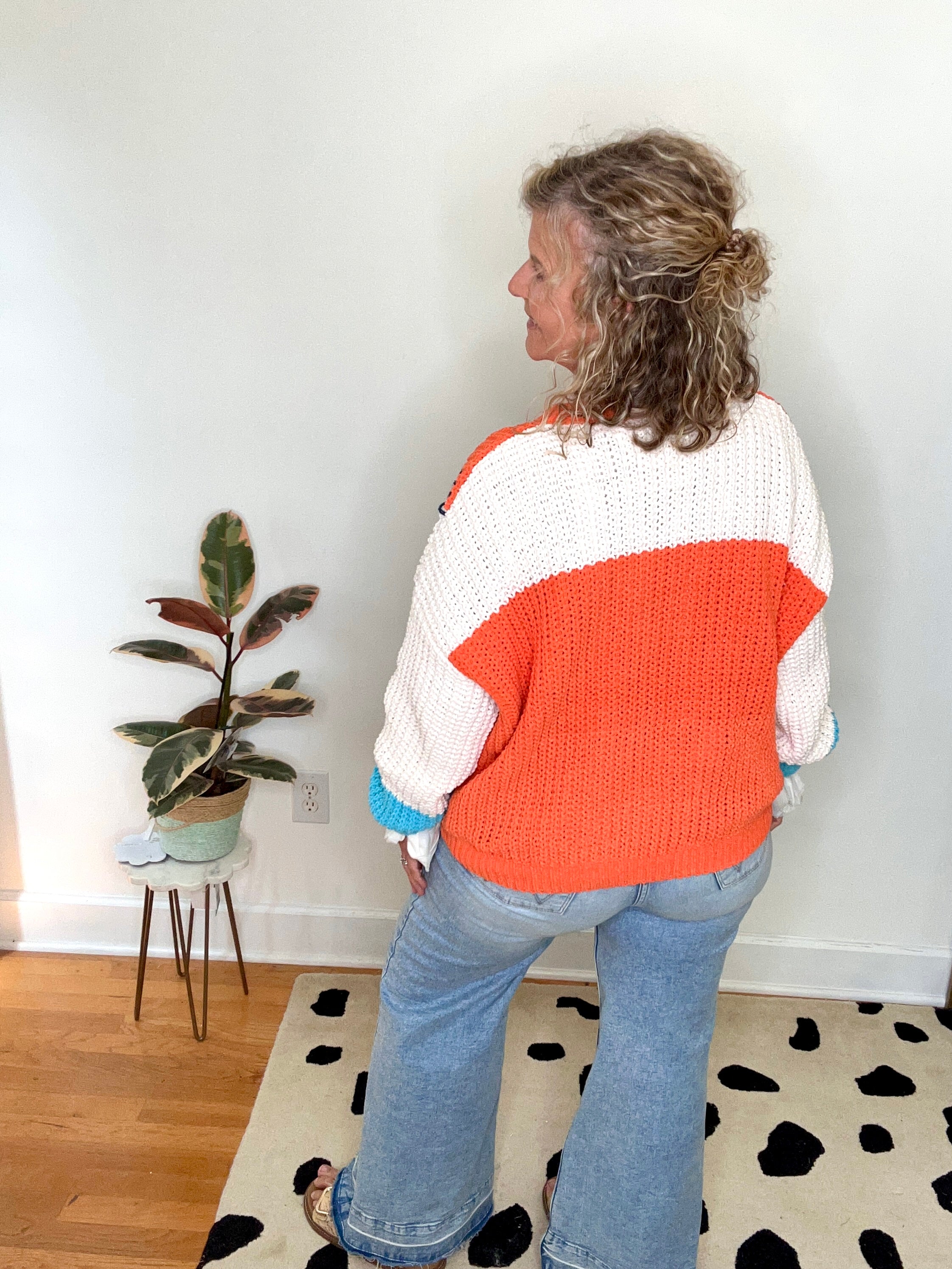 COLORBLOCK CHENILLE SWEATER