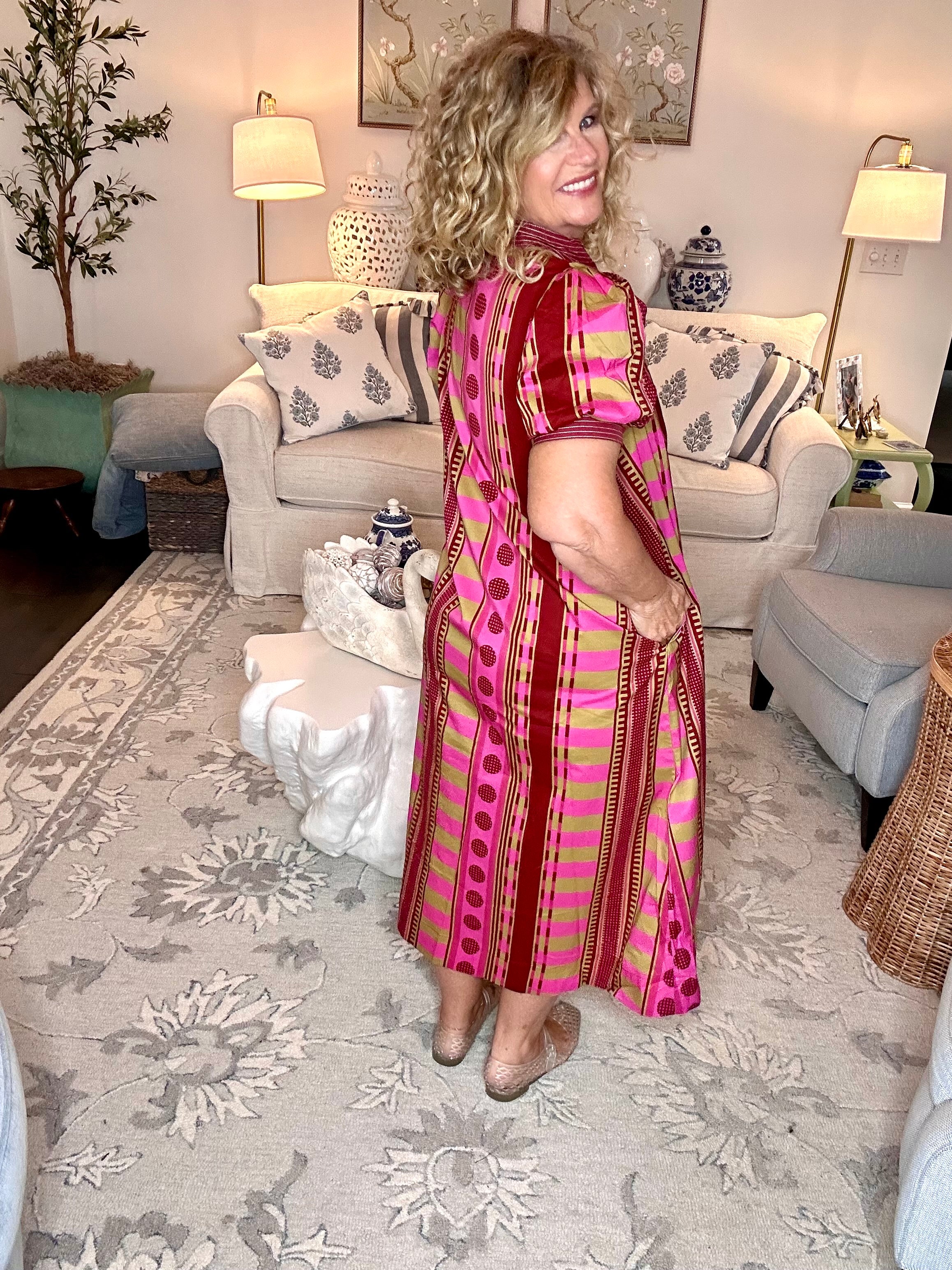 DIXIE DOT AND LIME MIDI DRESS