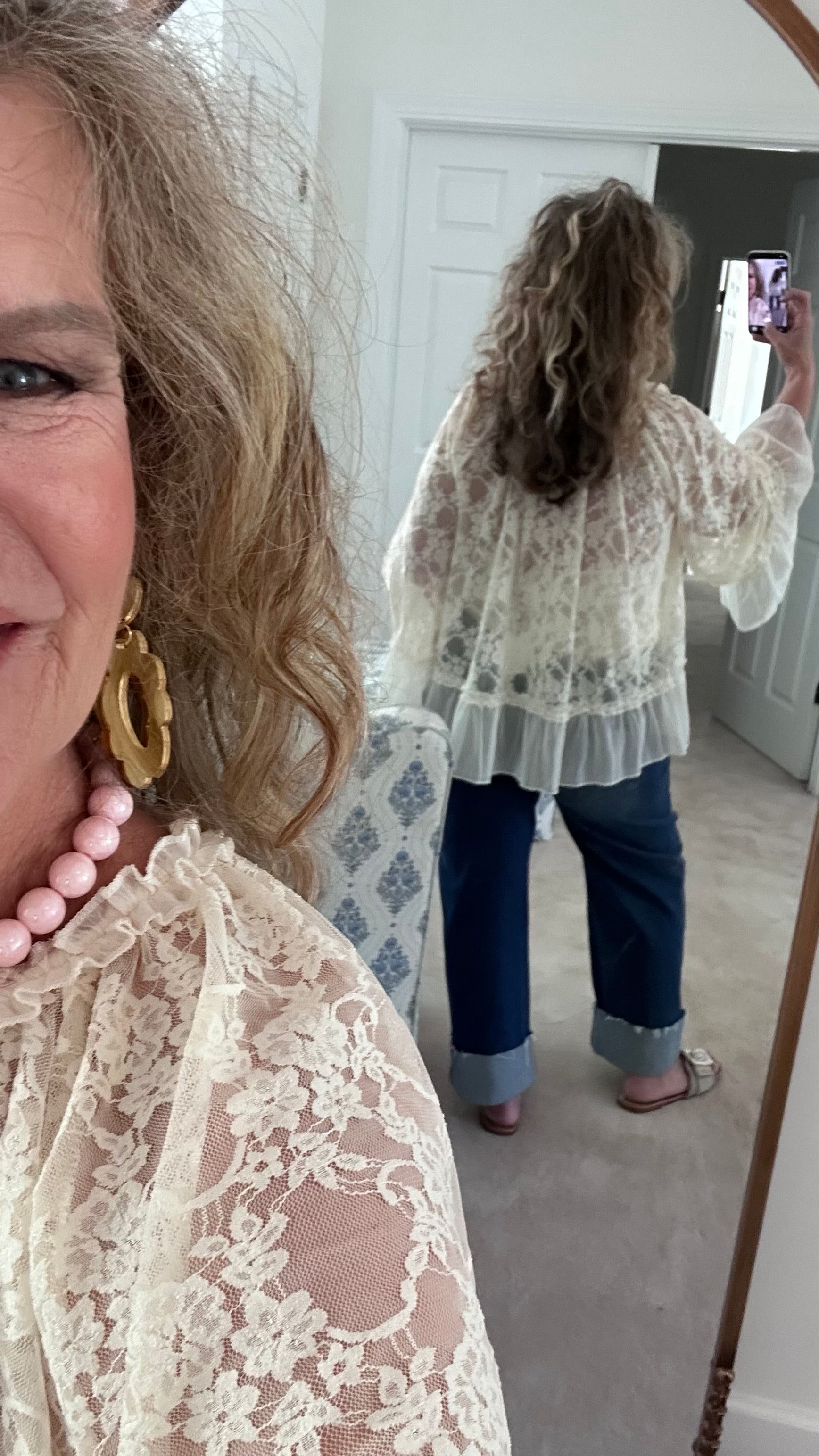 BOHO DAYDREAM LACE RUFFLE TOP