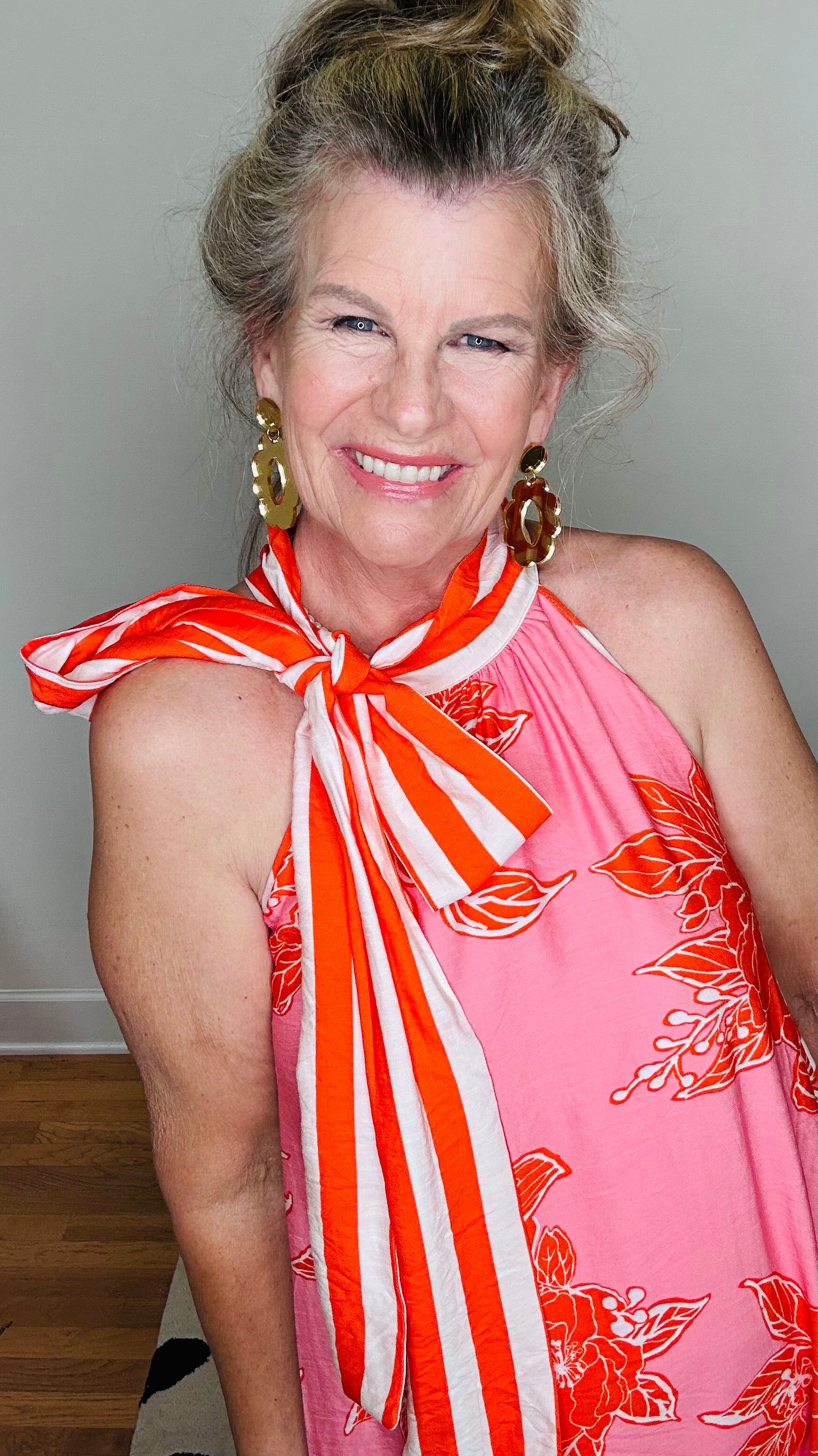SUNSET GARDEN HALTER MAXI DRESS