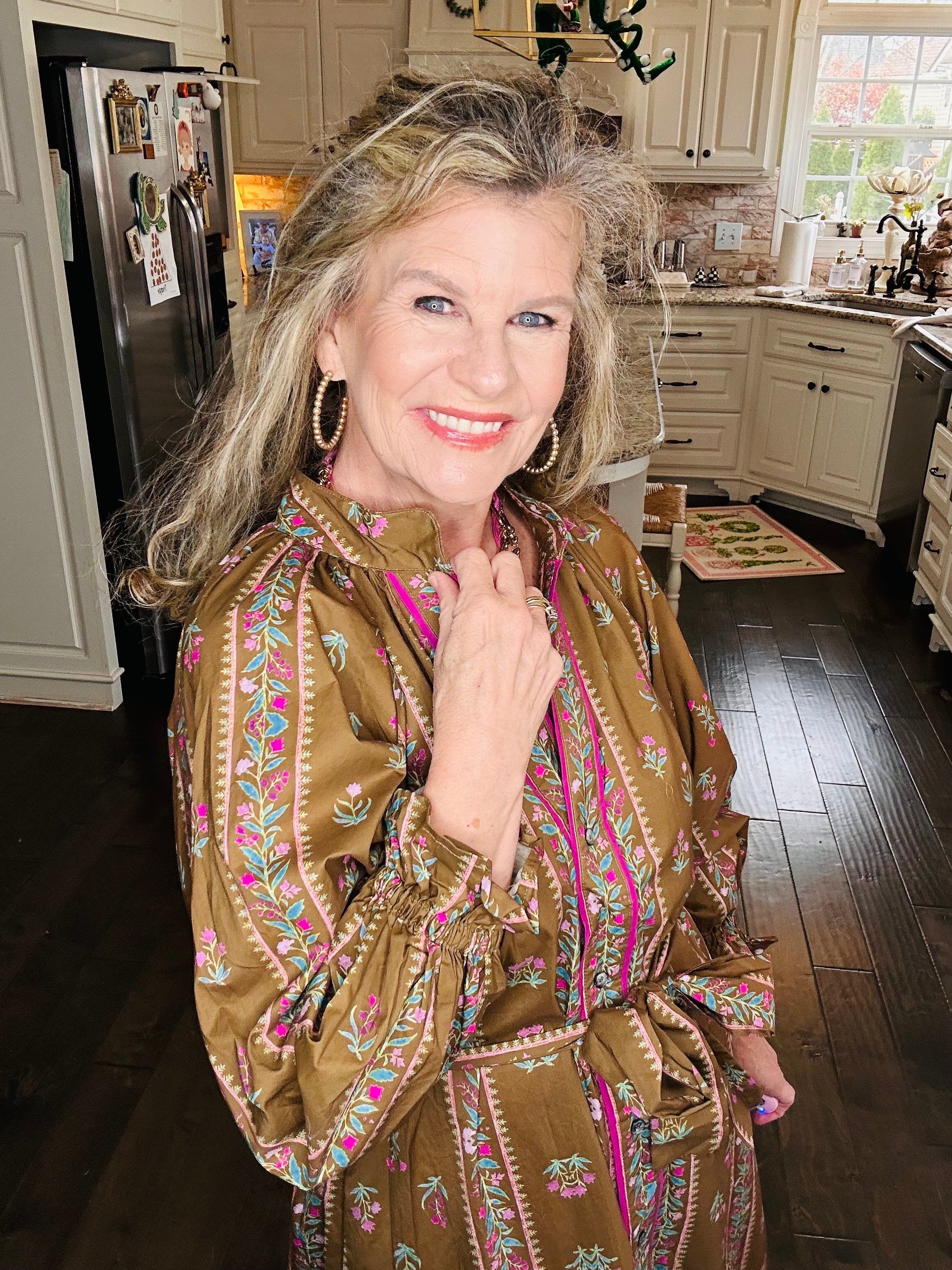 FAITH IN ME FLORAL VINES MIDI DRESS