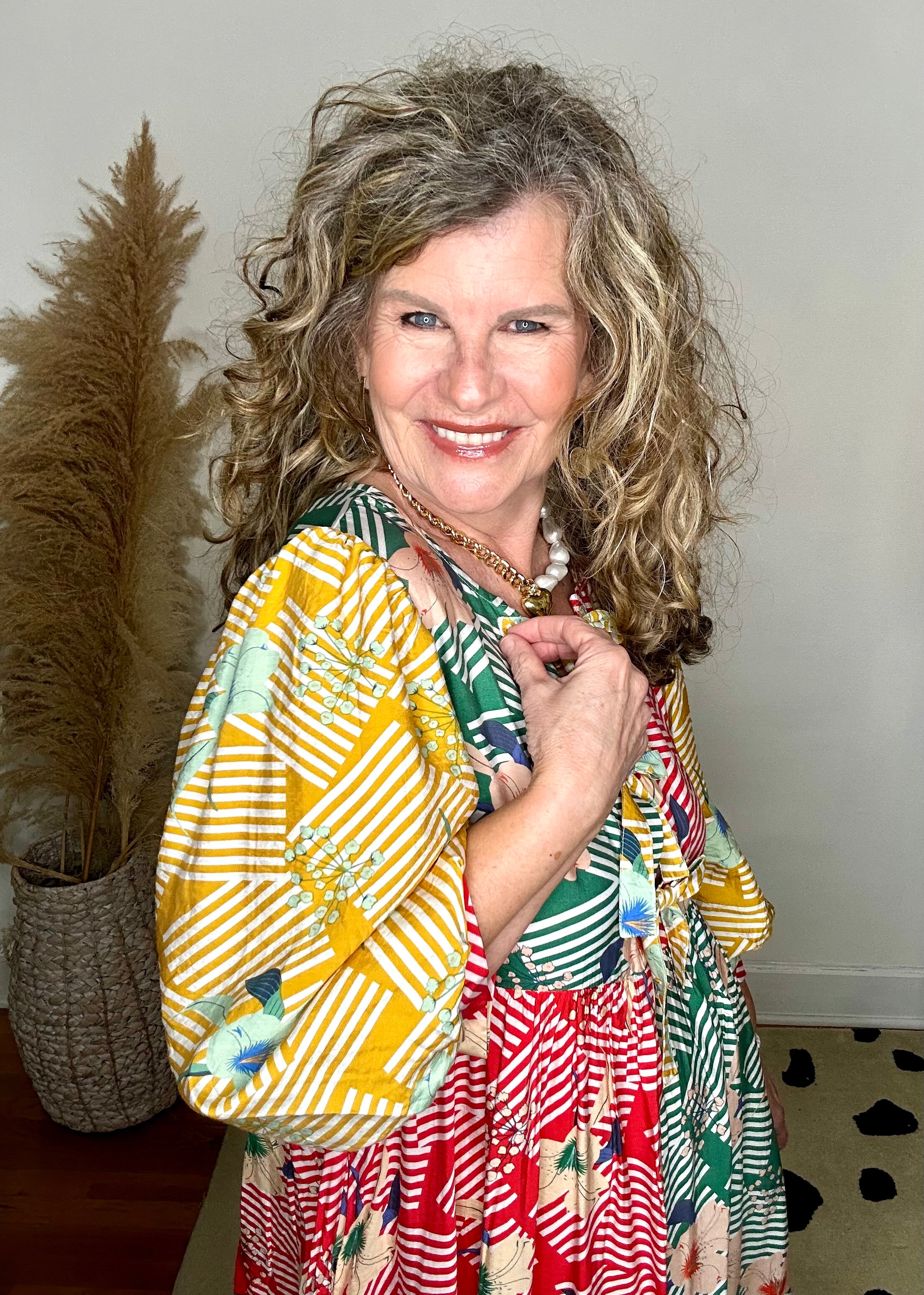 FRONT TIE FLORAL MIDI DRESS