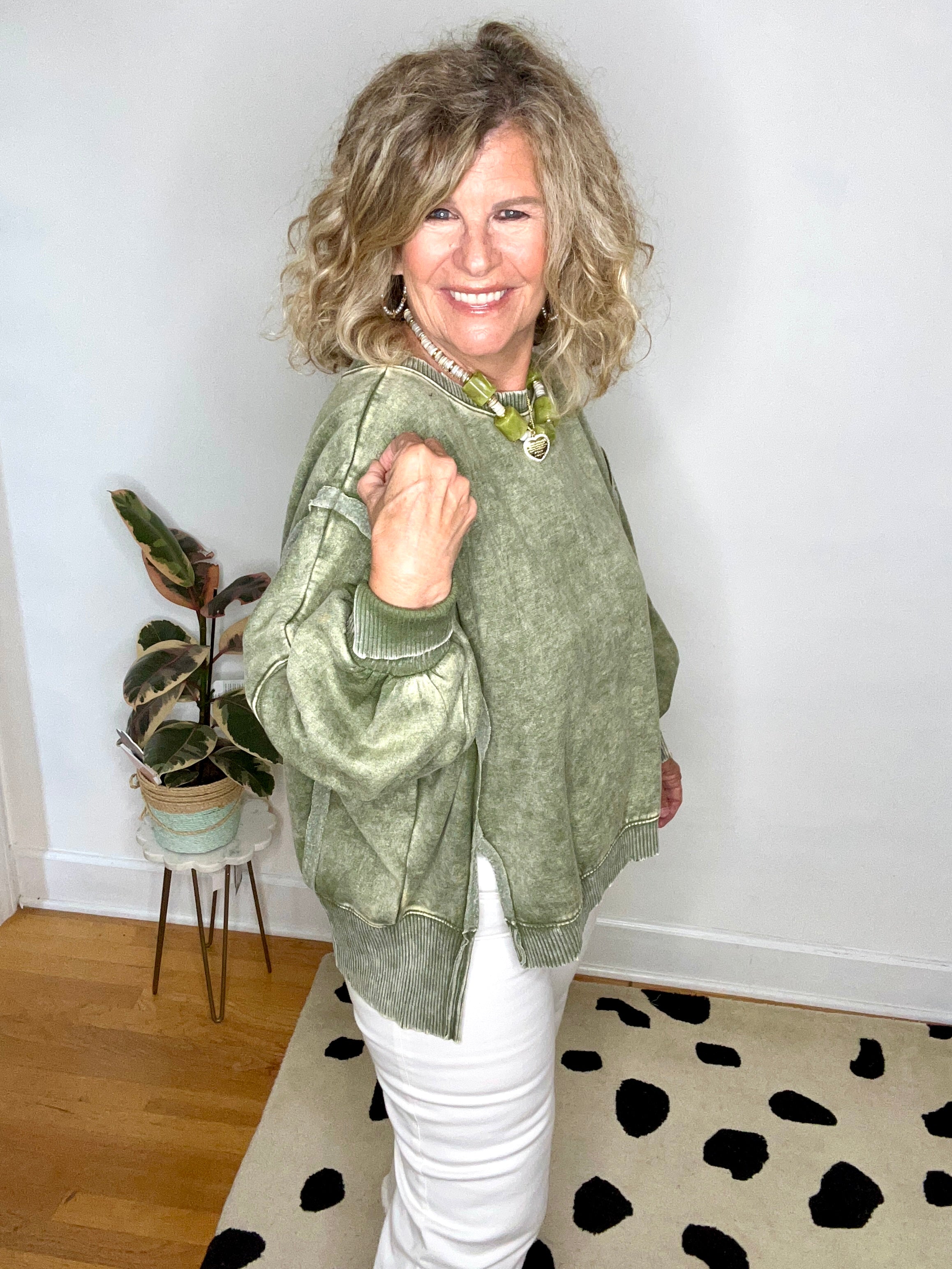 MINERAL WASH BATWING PULLOVER