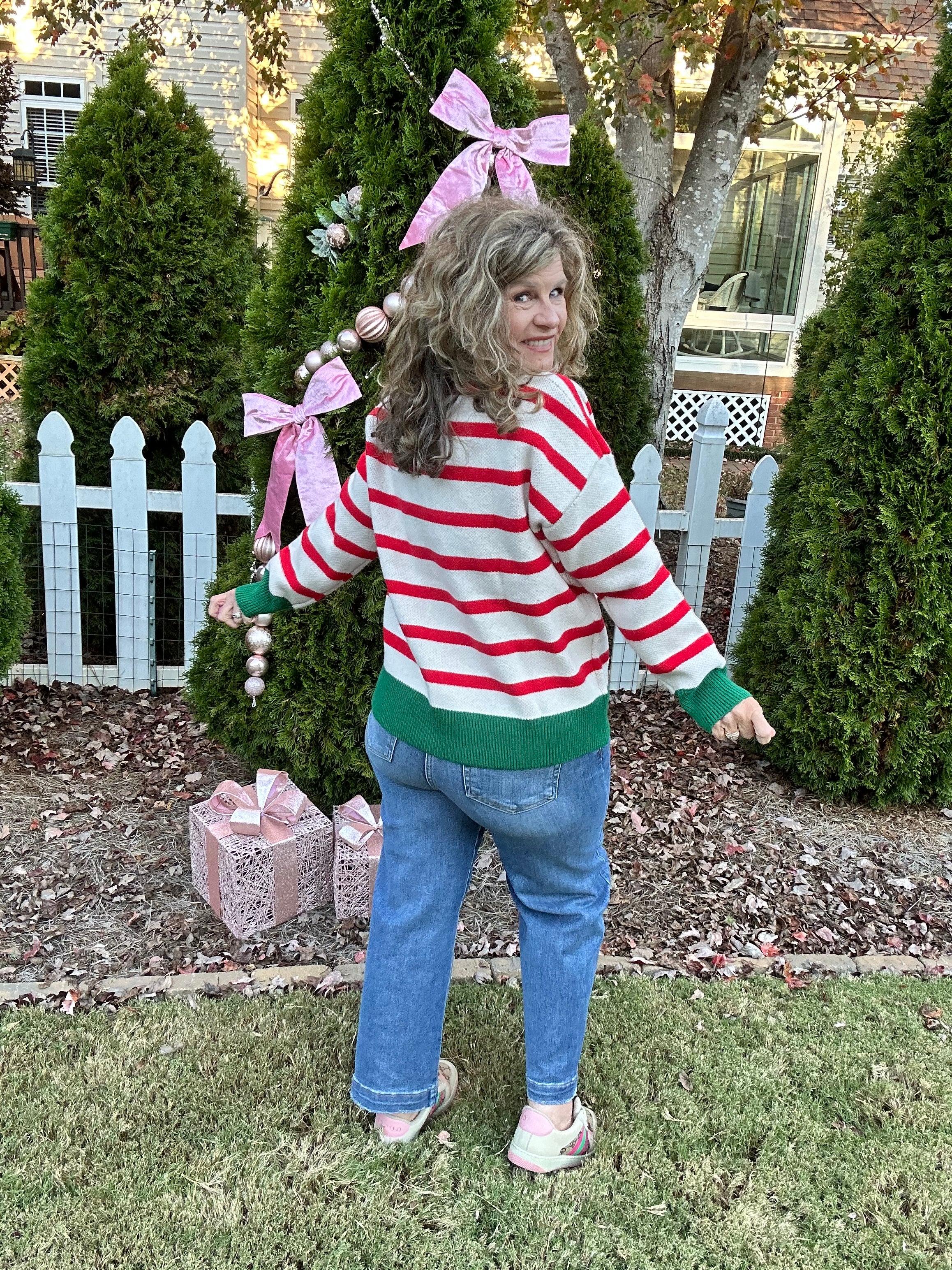 MERRY AND BRIGHT STRIPE SWEATER