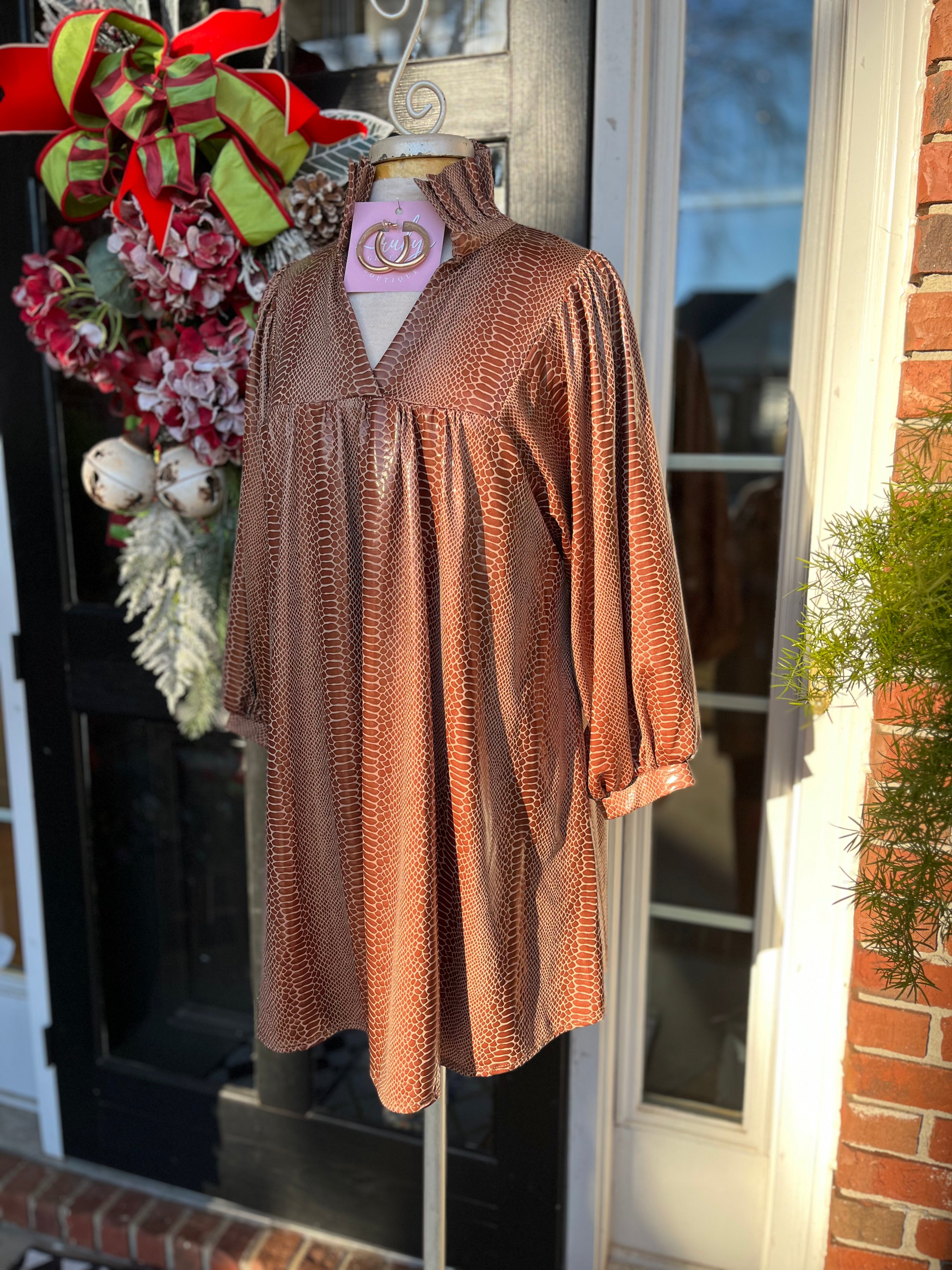 COUTURE CHARM COPPER DRESS