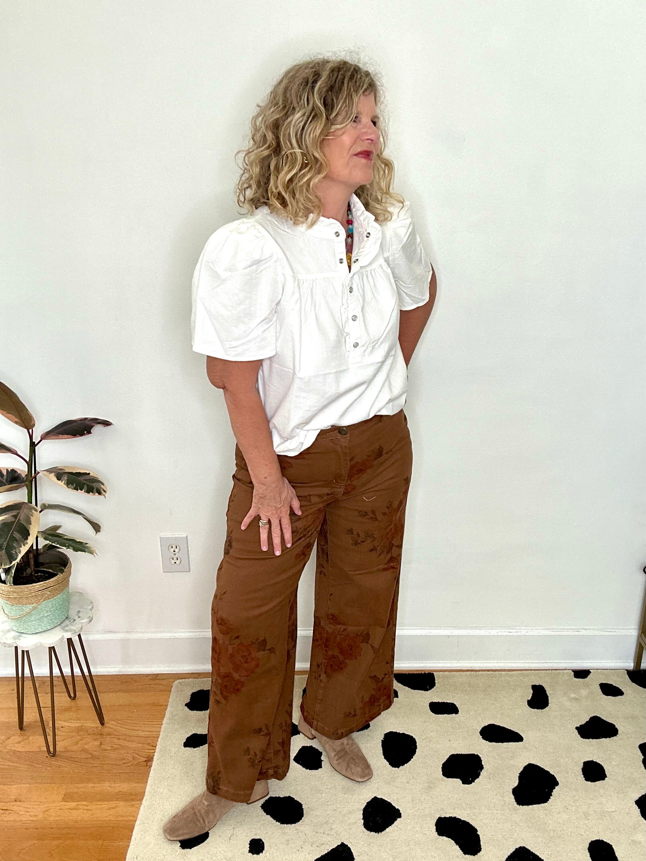 WHITE CHAMBRAY BUTTON DOWN TOP