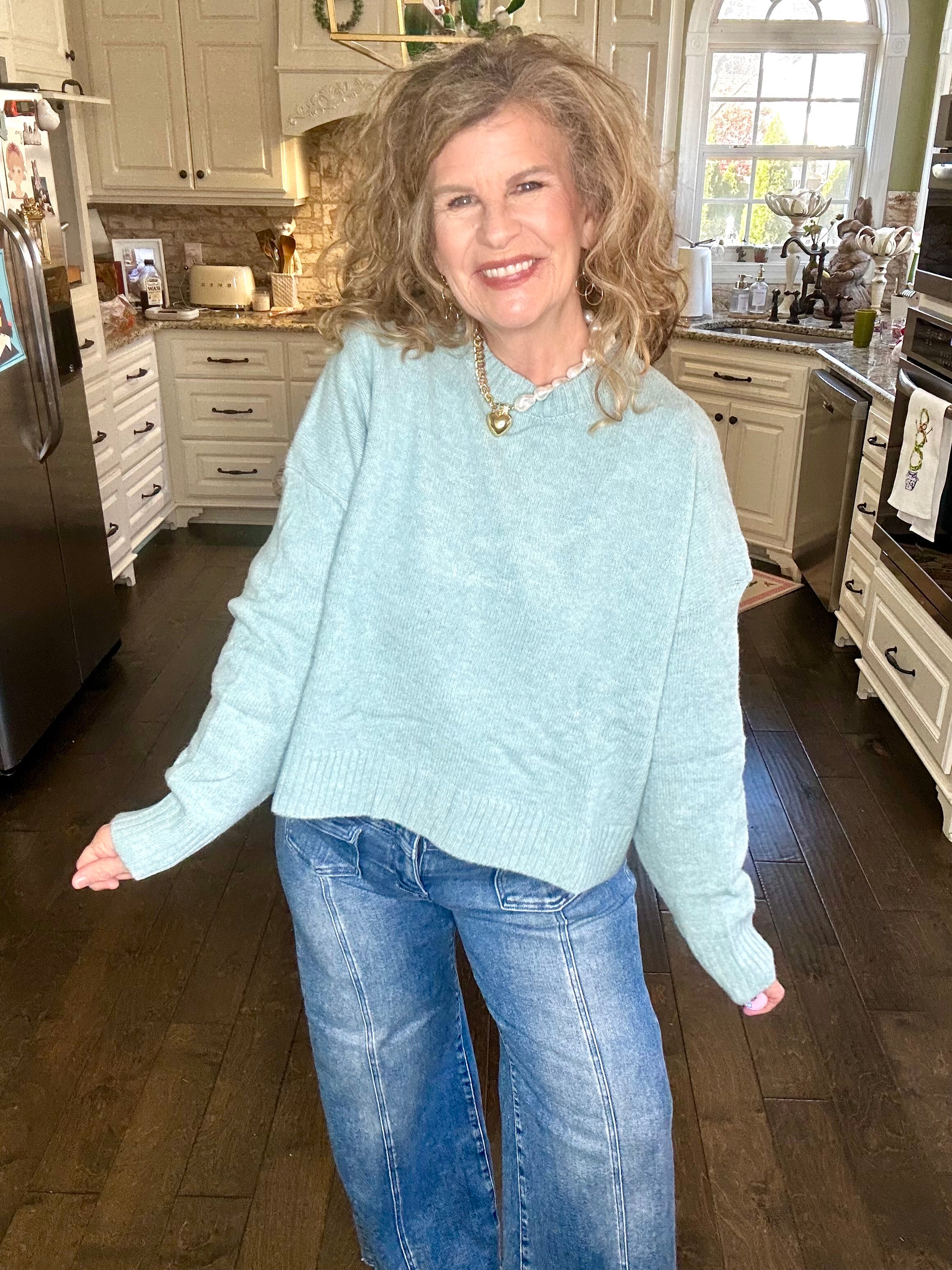 TIED AND TRUE BOW BACK SWEATER