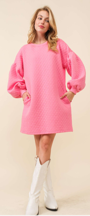 QUILTED LONG SLEEVE DRESS/TUNIC