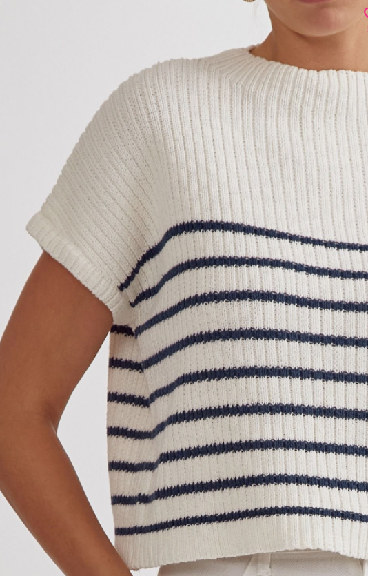 RIBBED STRIPED SWEATER