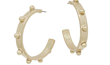 GOLD HOOP EARRING WITH GOLD STUDS