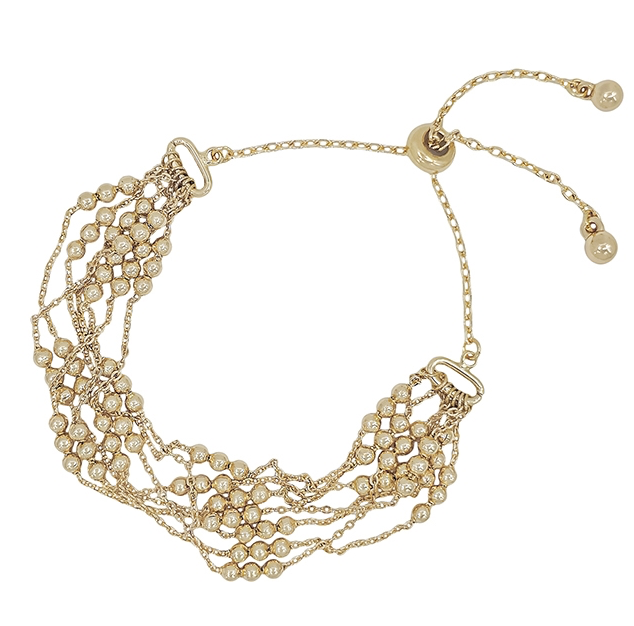 LAYERED GOLD CHAIN AND BEADED BRACELET