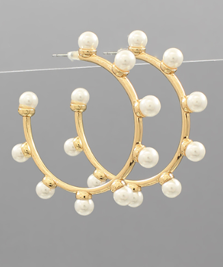 PEARL STUDDED HOOPS