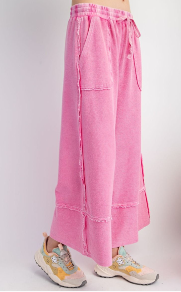 GO ANYWHERE FRENCH TERRY PANT-BUBBLE GUM PINK