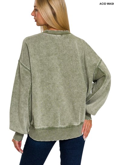 FEELING GOOD MINERAL WASH PULLOVER