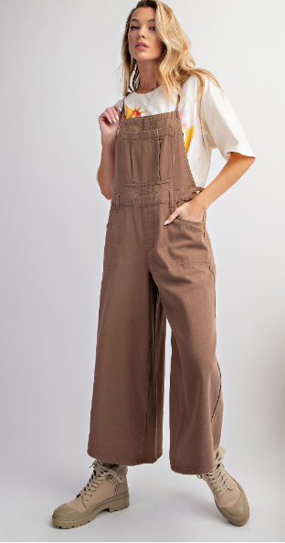 MOCHA DENIM JUMPSUIT