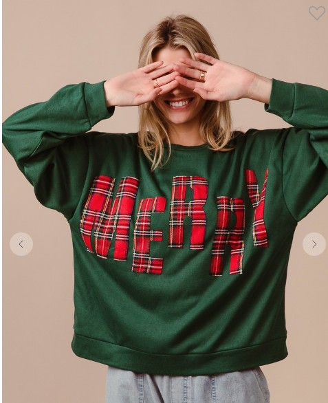 MERRY PLAID  PULLOVER