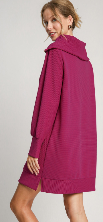 BUTTERY SOFT HALF ZIP KNIT DRESS