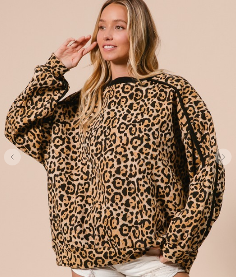 LEOPARD PRINT SWEATSHIRT