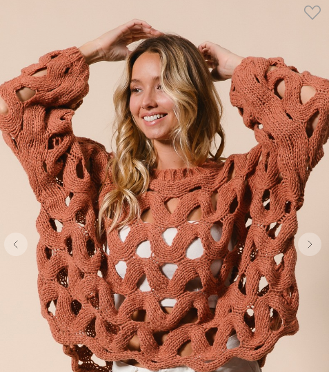 LOOPY OPEN KNIT SWEATER