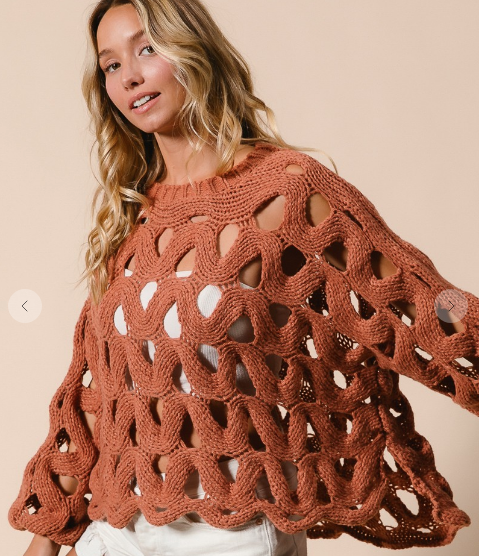 LOOPY OPEN KNIT SWEATER