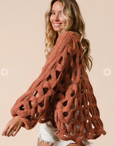 LOOPY OPEN KNIT SWEATER