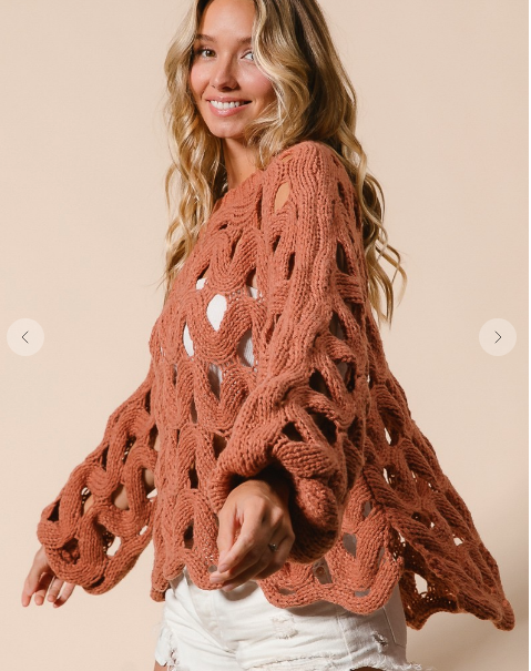 LOOPY OPEN KNIT SWEATER