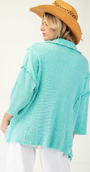 CASUAL MOMENT RIBBED PULLOVER