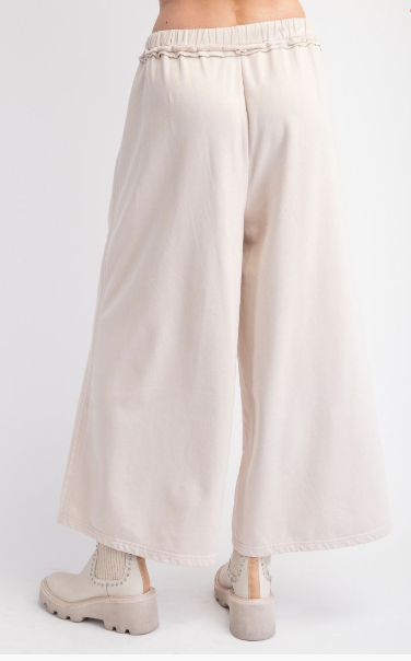 BRUSHED TERRY KNIT MIINERAL WASH PANT