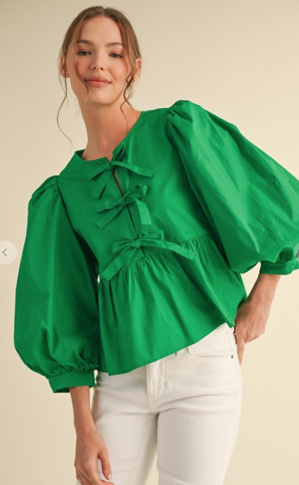 KELLY GREEN BOW TOP