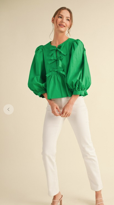 KELLY GREEN BOW TOP