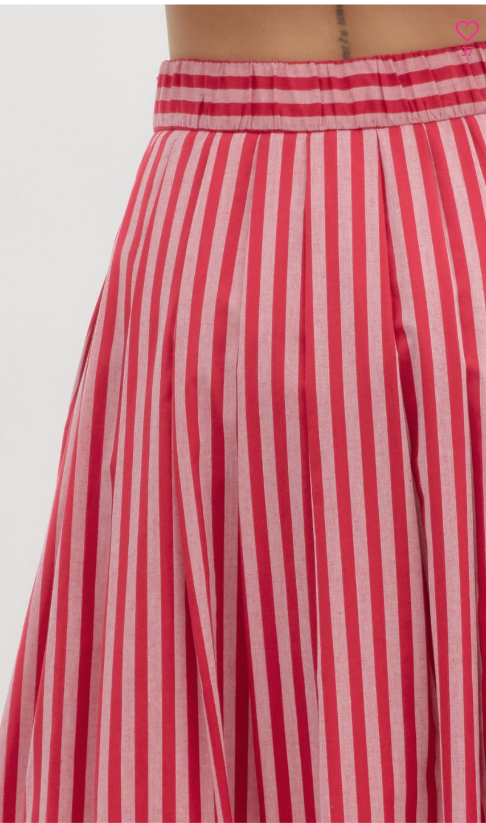 MAY FLOWERS STRIPE SKIRT