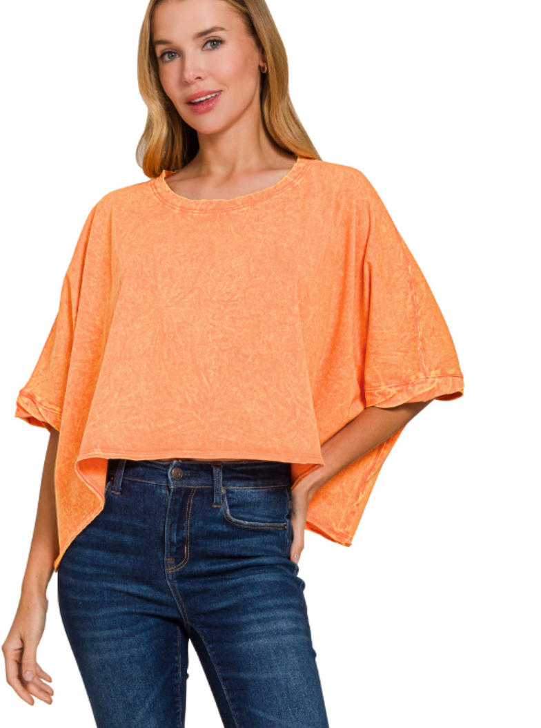 CRINKLE COTTON OVERSIZED TEE