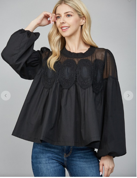 EMBROIDED LACE BLOUSE