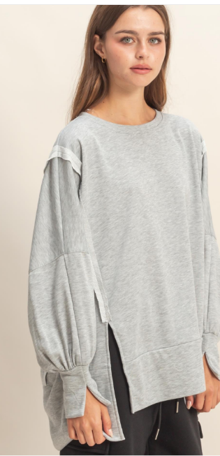 OVERSIZED FRONT SLIT TOP