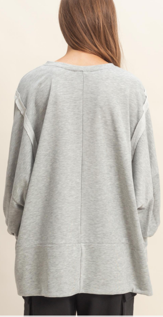 OVERSIZED FRONT SLIT TOP
