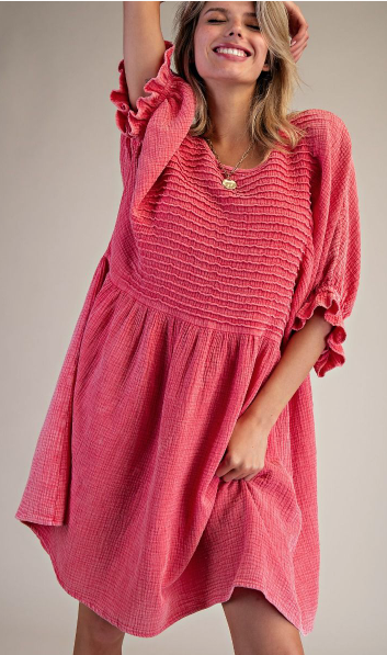 PINTUCK GAUZE DRESS PINTUCK GAUZE DRESS