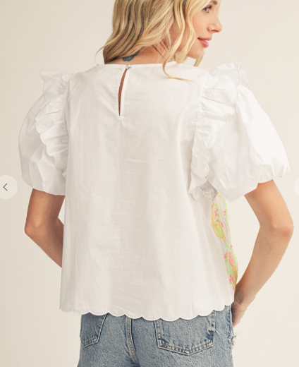SWEET AND SPRINGY EMBROIDERED BLOUSE