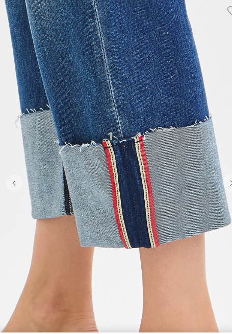 RISEN TUMMY CONTROL WIDE CUFF JEANS