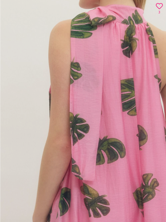 PINK PALM DRESS