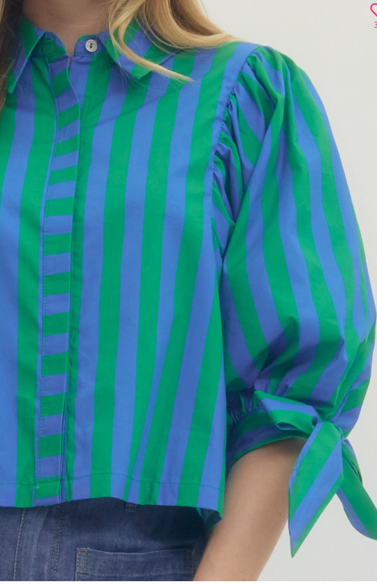 BRING ON THE CHARM STRIPE BLOUSE