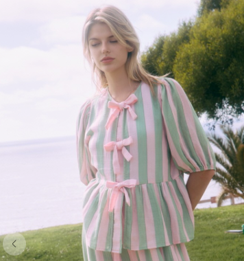 STRAWBERRY MINT STRIPE TOP
