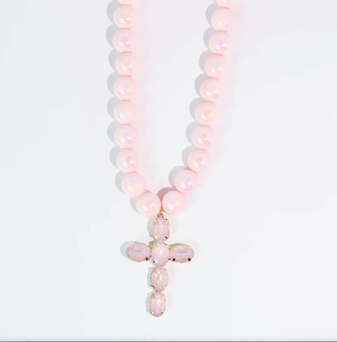 PINK GRACE CROSS NECKLACE