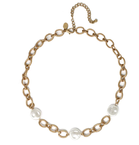 COIN PEARL OPEN CHAIN NECKLACE